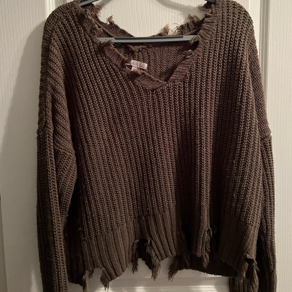 green sweater